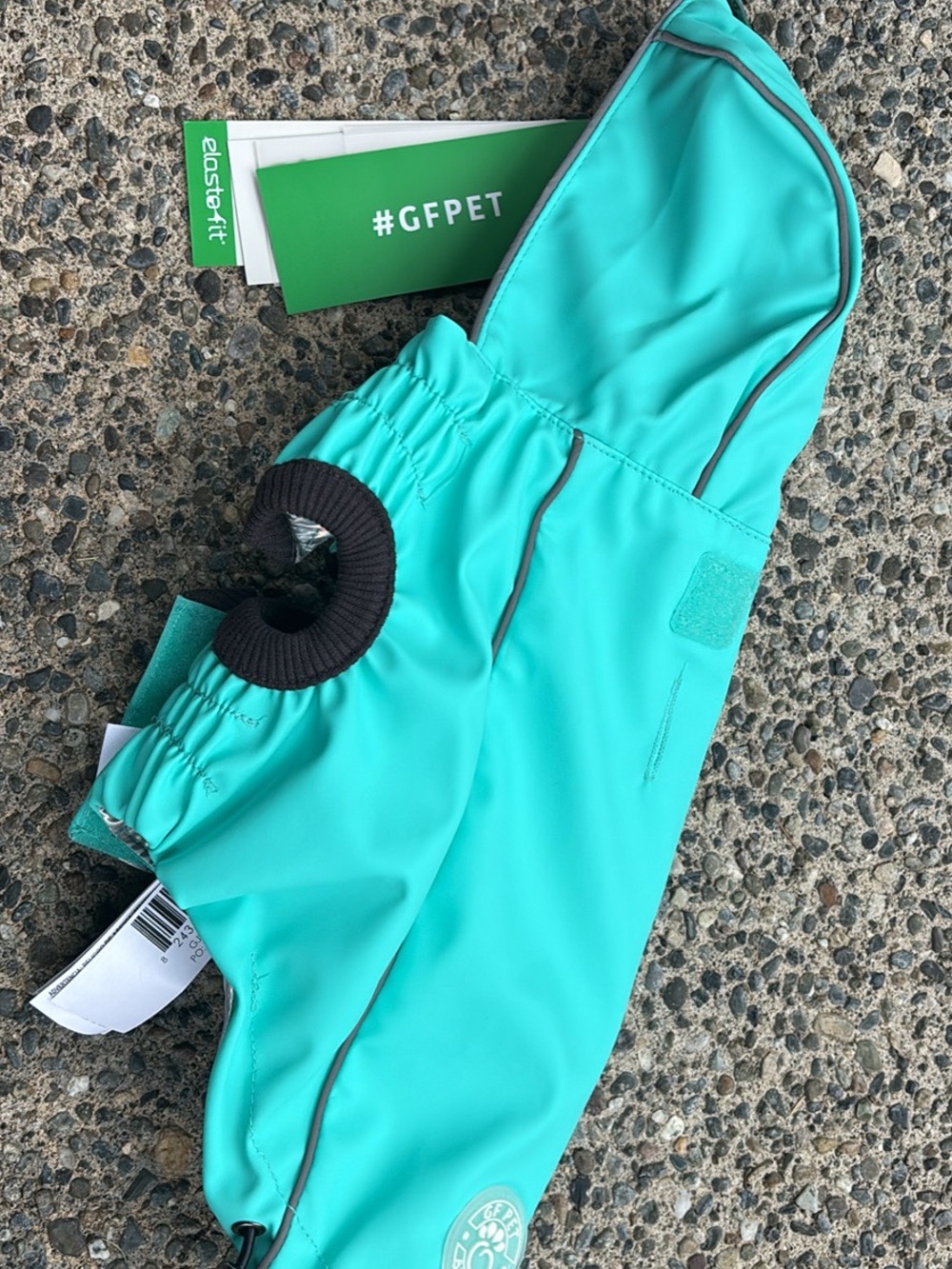 GF Pet Teal Reversible Dog Raincoat NWT